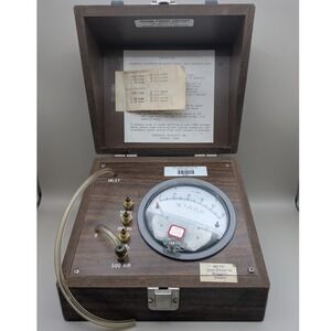 Vintage Industrial Scientific Set-A-Flow Gas Flow Meter Wooden Box